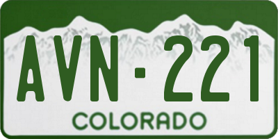 CO license plate AVN221