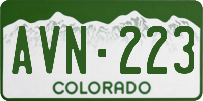 CO license plate AVN223