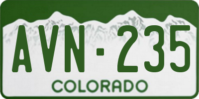 CO license plate AVN235