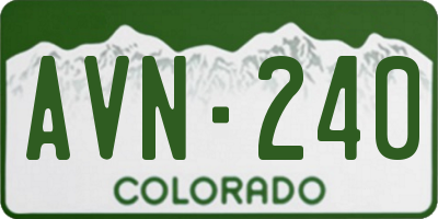 CO license plate AVN240