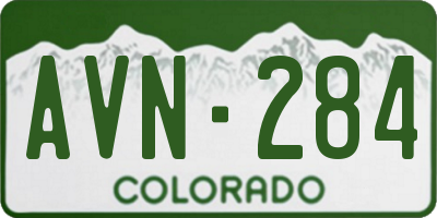 CO license plate AVN284