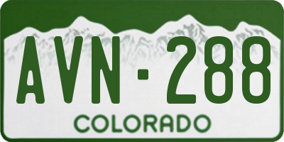 CO license plate AVN288
