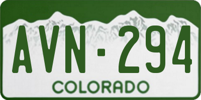 CO license plate AVN294