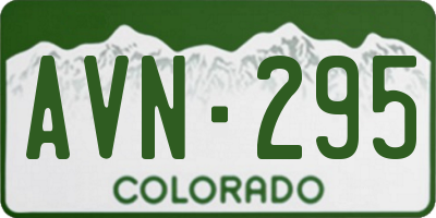CO license plate AVN295