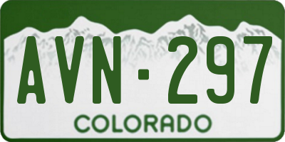 CO license plate AVN297
