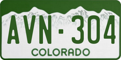 CO license plate AVN304