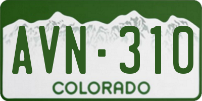 CO license plate AVN310