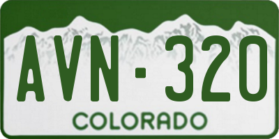CO license plate AVN320