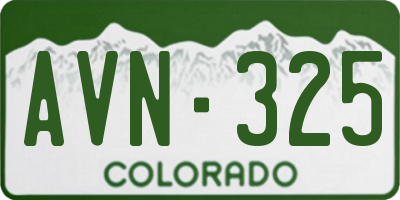 CO license plate AVN325