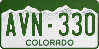 CO license plate AVN330