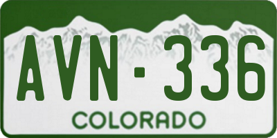 CO license plate AVN336