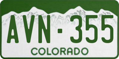 CO license plate AVN355