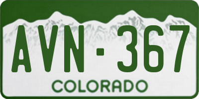 CO license plate AVN367