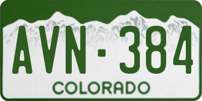 CO license plate AVN384