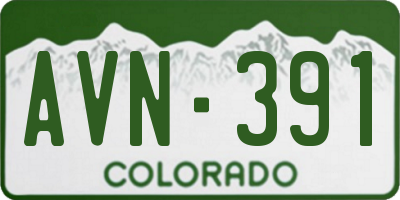CO license plate AVN391