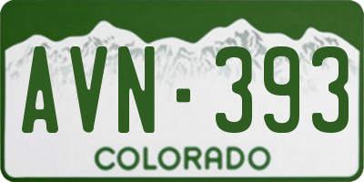 CO license plate AVN393