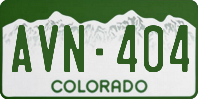 CO license plate AVN404