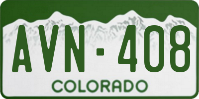 CO license plate AVN408