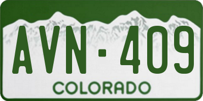 CO license plate AVN409