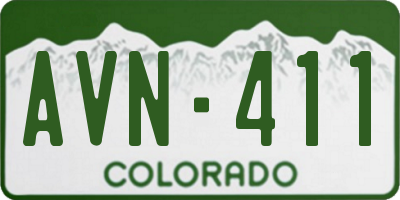 CO license plate AVN411