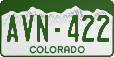 CO license plate AVN422