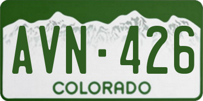 CO license plate AVN426