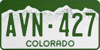 CO license plate AVN427