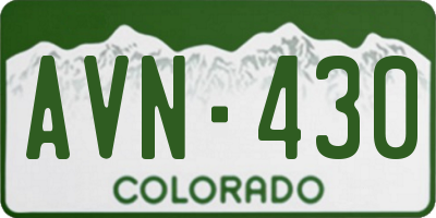 CO license plate AVN430