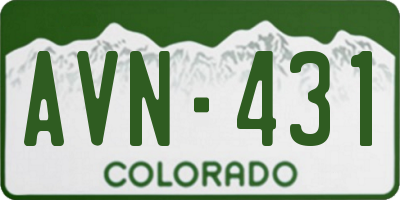 CO license plate AVN431