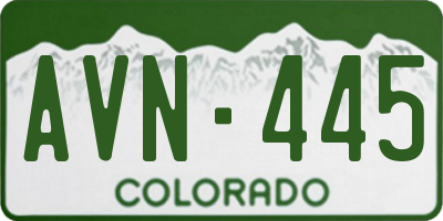 CO license plate AVN445