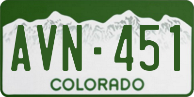 CO license plate AVN451