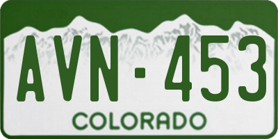 CO license plate AVN453
