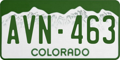 CO license plate AVN463