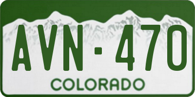 CO license plate AVN470