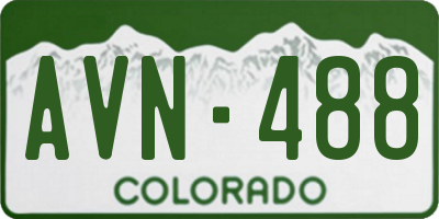CO license plate AVN488