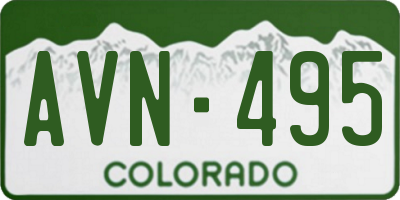 CO license plate AVN495