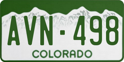 CO license plate AVN498