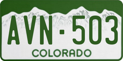 CO license plate AVN503