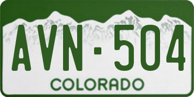CO license plate AVN504