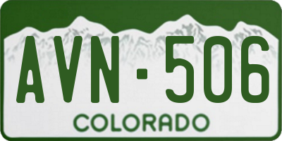 CO license plate AVN506