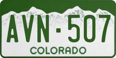CO license plate AVN507