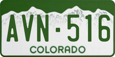 CO license plate AVN516