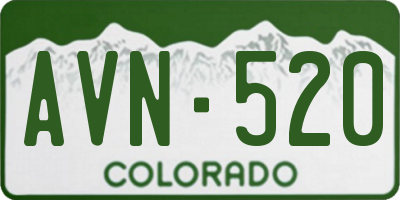 CO license plate AVN520