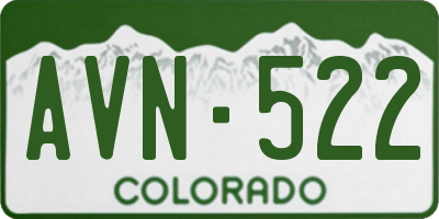 CO license plate AVN522