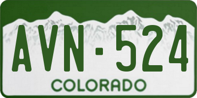CO license plate AVN524