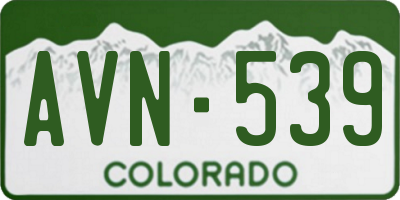 CO license plate AVN539