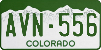 CO license plate AVN556