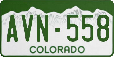 CO license plate AVN558
