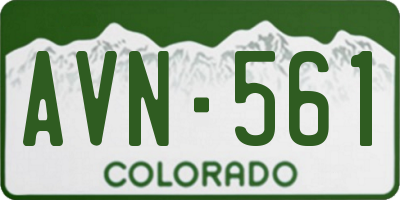 CO license plate AVN561