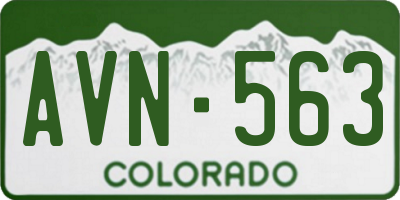 CO license plate AVN563
